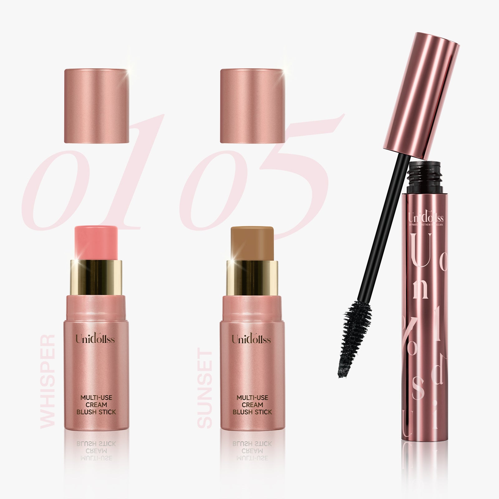 Unidollss Multi-Use Cream Blush Stick+Tubing Mascara Set